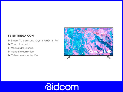 Smart Tv De 70 Samsung Cristal Uhd 4k Pantalla Cristal