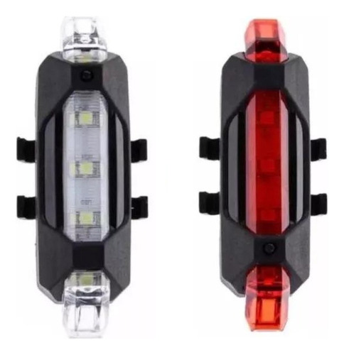 Pack Combo Luz Led Recargable Usb Blanca + Luz Led Usb Roja Color Blanco/rojo