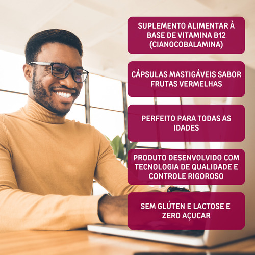 B12 Metilcobalamina (60 Cp) Maxinutri Frutas Vermelhas Vegan Frutas Vermelhas
