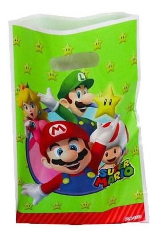 Pack 10 Bolsas Dulces Mario Bros  Luigi Cumpleaños Cotillon