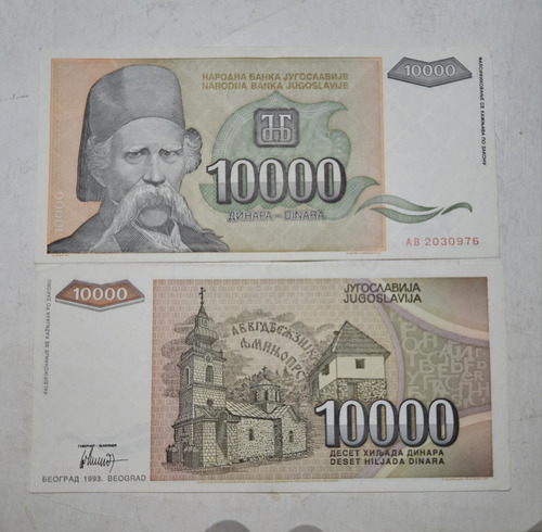 Cédula Da Iugoslavia 10 Mil Dinara P129 Soberba