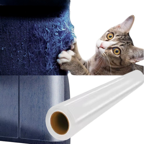 Protetor De Sofá Adesivo Gatos Anti-arranhão Transparente 3m