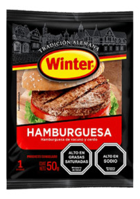 Hamburguesa Vacuno Winter 50gr(10uni)super