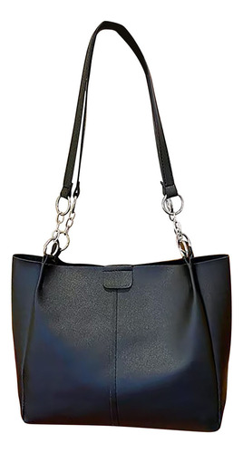 Bolso De Hombro Negro De Gran Capacidad Para Mujer A La Moda