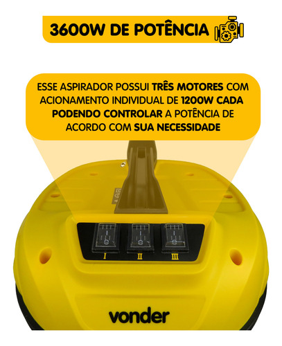 Aspirador De Pó E Líquidos 3600w 90 L Apv 3690 220v Vonder