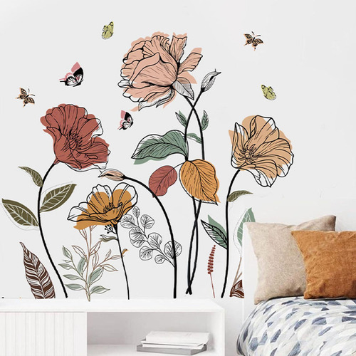 Xx Flores Rústicas Adesivos De Parede Decoração De Casa,