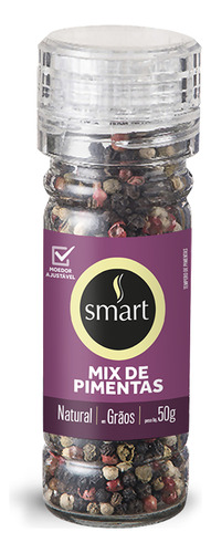 Smart Tempero Mix Pimenta Colorida Com Moedor 50g