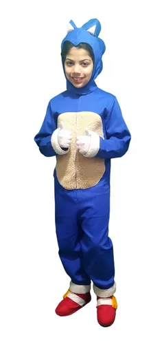 Fantasia Sonic Azul Infantil Cosplay Halloween Dry em Promoção na