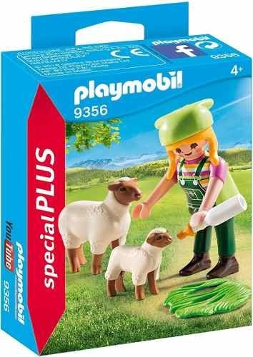 Playmobil 9356 Granjera Con Ovejas Original