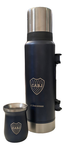 Equipo De Mate Boca Juniors Termo 1.3+mate+bombilla+mochila