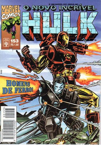 O Novo Incrível Hulk N° 153 - 84 Páginas Em Português - Editora Abril - Formato 13,5 X 19 - Capa Mole - 1996 - Bonellihq Cx03 Abr24