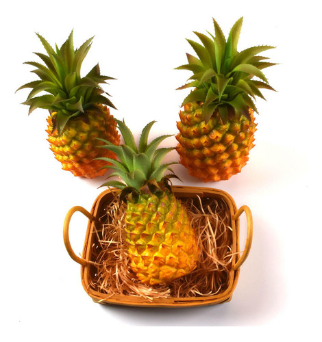 Estatuilla De Piña Artificial Moderna Amarillo 27x12cm