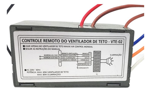 Módulo Receptor Ventilador Teto Vte-02 Vte-04 220v Mondial