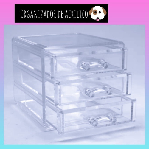Caja Organizadora Transparente Para Plumones O Cosmeticos