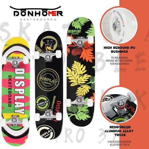 Donhomer Skateboards - Patineta Estándar De 31 Pulgadas Para