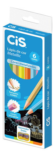 Lápis De Cor Metallic 6 Cores - Cis Cor da marcação Colorido