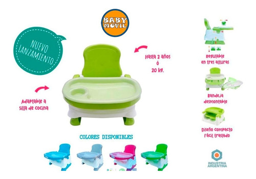 Silla De Comer Booster Bebe Babies Co Compacta Babymovil