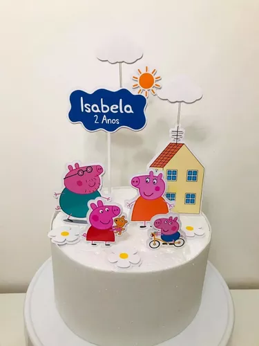 Topo Topper Decoração Bolo Aniversário Peppa Pig