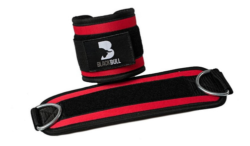 Tobillera Black Bull Gym Importada Abrojo Y Ganchos