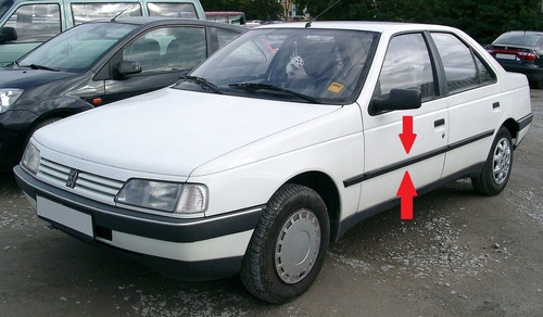 Peugeot 405 Bagueta De Puerta Delantera Izquierda Negra 42mm