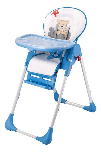 Silla De Comer Niños Bebesit 6600 Plegable Regulable Color Azul