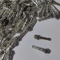 Comprar 10 Dijes De Metal Microfono- Armado Artesanias Bijouteria