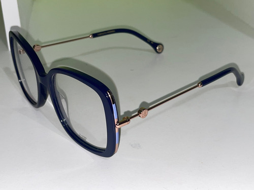 Lentes Carolina Herrera Ch0022 Col Azul Havana Original Azul (Usado)