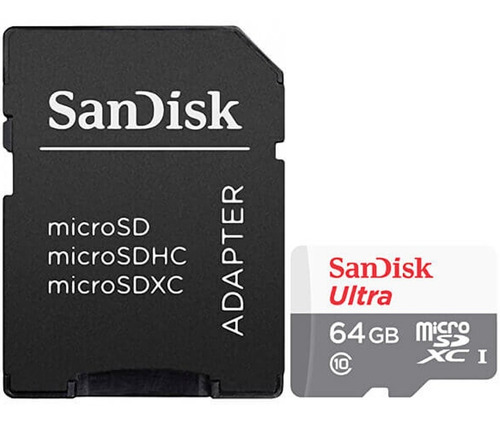 Tarjeta de memoria SanDisk SDSQUNR-064G-GN3MA  Ultra con adaptador SD 64GB