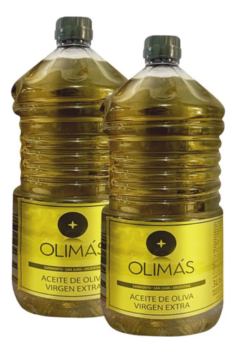 Aceite De Oliva Viridian Olimas Virgen Extra Pet 3lt Pack X2