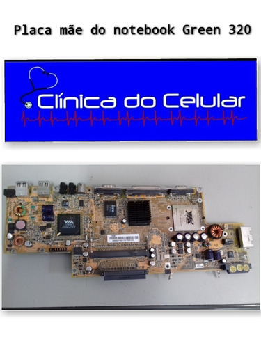 Placa Mãe Notebook Ecs Green G320 Para Retirada De Peças