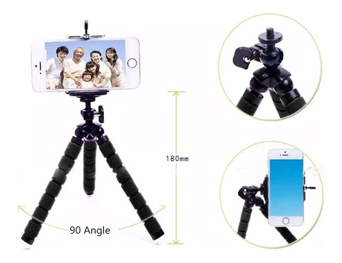 Mini Suporte Tripe De Mesa Escalavel Para Celular Gira 360º