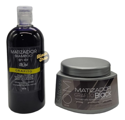 Pack Shampoo + Crema Matizante 1 Litro Azul Violeta Grafito