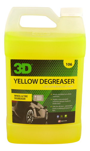 3d Yellow Degreaser Limpiador Rines Llantas Y Motor 1 Gal.