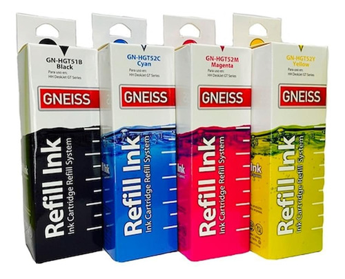 Pack X4 Tinta Gt51 Gt53 + Gt52 Para Hp Gt 5820 315 410 415