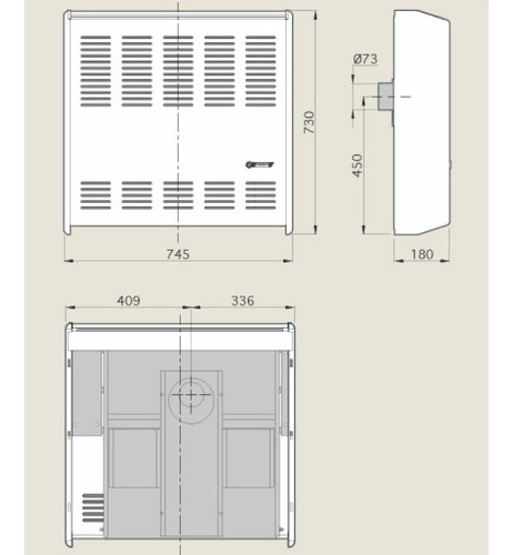 Calefactor Ctz Linea Compacta 6000 Tbu P/gas Natural