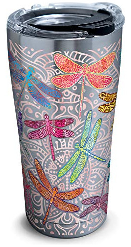 Vaso Dragonfly Mandala De Acero Inoxidable Tapa De Mart...