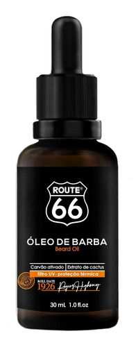 Óleo De Barba Viking 30ml Route 66 Carvão Ativado Beard Oil