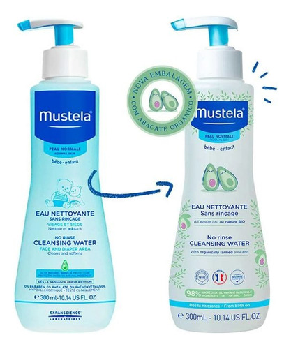 Água De Limpeza Sem Enxague Para Bebê Mustela 300 Ml