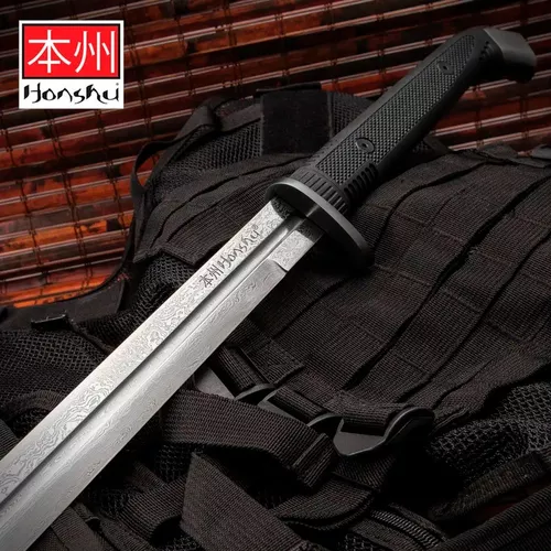 Espada Ninja Honshu Boshin Doble Filo Acero Damasco D 103 Cm