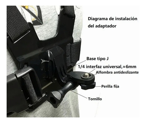 Arnés De Montaje Ajustable Correa De Pecho Para Gopro Cámara