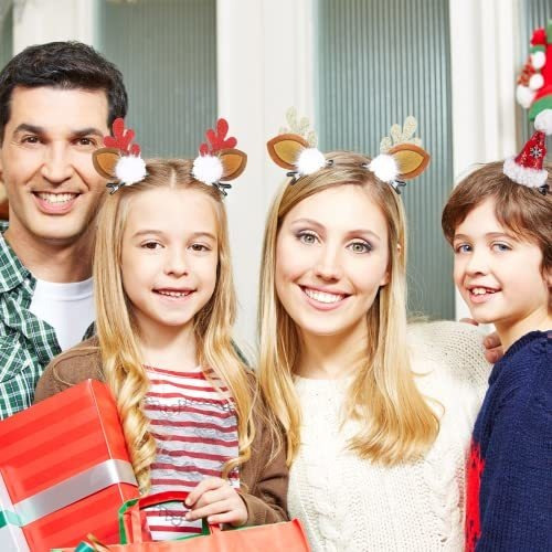 Clip Navidad Niñas - Antler Y Gorro Pelo - 8 Pzas.
