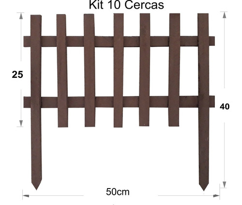  Kit Com 10 Cercas Para Jardim 50x45 - Modelo Primavera P