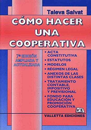 Libro Como Hacer Una Cooperativa De Orlando Taleva Salvat Ed