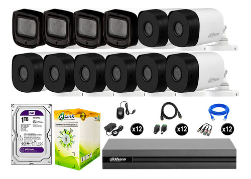 Cámaras Seguridad Exterior Kit 12 Varifocal Full Hd 1tb Wd