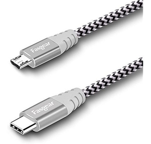 Fasgear Cable Usb C A Micro Usb Cable Trenzado De Nylon De 1