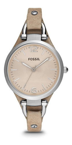 Reloj Dama Fossil Es3060 Color Café De Piel