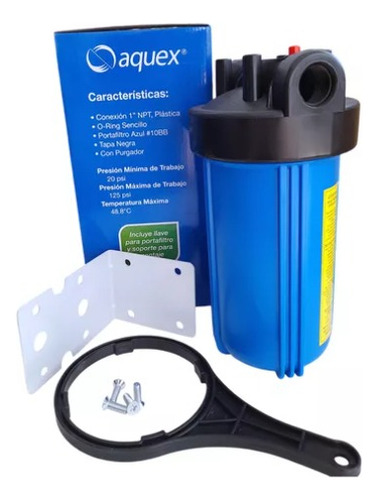 Porta Filtro Cartucho Big Blue 1 Cartuchos 4.5 X10 Aquex