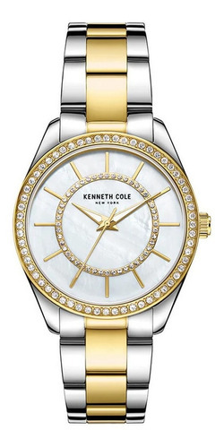 Kenneth Cole Ny - Reloj Análogo Kc51126002 Mujer Color De La Correa Plata Color Del Bisel Blanco Color Del Fondo Blanco