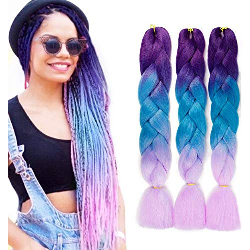 Ombre Kanekalon Braiding Hair Extensiones 24  Dkrzh