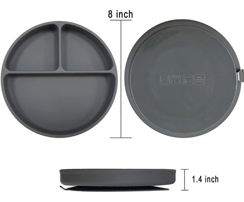 Imagen 6 de 6 de Blissbury - Plato De Silicona Para Bebé, Con Succión Divi...